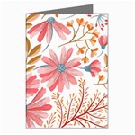 Red Flower Seamless Floral Flora Greeting Cards (Pkg of 8)