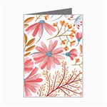 Red Flower Seamless Floral Flora Mini Greeting Card