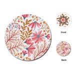Red Flower Seamless Floral Flora Playing Cards Single Design (Round)