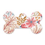 Red Flower Seamless Floral Flora Dog Tag Bone (Two Sides)
