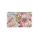 Red Flower Seamless Floral Flora Cosmetic Bag (Small)