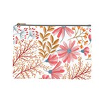 Red Flower Seamless Floral Flora Cosmetic Bag (Large)
