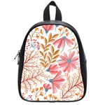 Red Flower Seamless Floral Flora School Bag (Small)