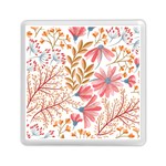 Red Flower Seamless Floral Flora Memory Card Reader (Square)