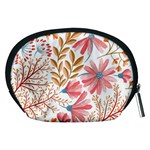 Red Flower Seamless Floral Flora Accessory Pouch (Medium) Back