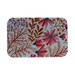Red Flower Seamless Floral Flora Open Lid Metal Box (Silver)  
