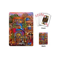 Arabian Street Art Colorful Peacock Tiger Man Parrot Horse Dancer Fantasy Playing Cards Single Design (mini) by Cemarart