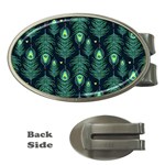Peacock Pattern Money Clips (Oval) 