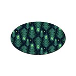 Peacock Pattern Sticker Oval (100 pack)