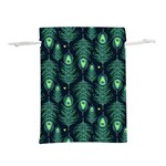 Peacock Pattern Lightweight Drawstring Pouch (L)