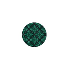 Green Damask Pattern Vintage Floral Pattern, Green Vintage 1  Mini Magnets by nateshop