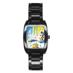 Mickey Mouse, Apple Iphone, Disney, Logo Stainless Steel Barrel Watch by nateshop