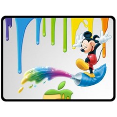 Mickey Mouse, Apple Iphone, Disney, Logo Two Sides Fleece Blanket (large) by nateshop