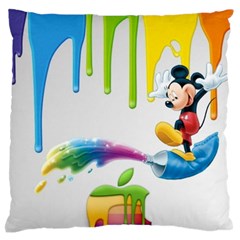 Mickey Mouse, Apple Iphone, Disney, Logo Large Premium Plush Fleece Cushion Case (two Sides) by nateshop