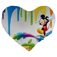 Mickey Mouse, Apple Iphone, Disney, Logo Large 19  Premium Flano Heart Shape Cushions by nateshop