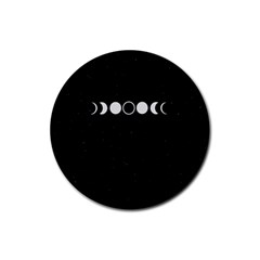 Moon Phases, Eclipse, Black Rubber Coaster (round) by nateshop