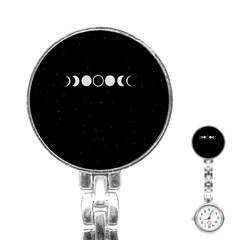 Moon Phases, Eclipse, Black Stainless Steel Nurses Watch by nateshop