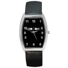 Moon Phases, Eclipse, Black Barrel Style Metal Watch by nateshop