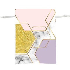 Geometric , Geometric, Gold, Marble, Pattern, Pink, Purple, Lightweight Drawstring Pouch (xl) by nateshop