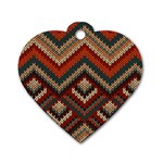 Fabric Abstract Pattern Fabric Textures, Geometric Dog Tag Heart (Two Sides)