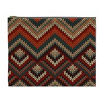 Fabric Abstract Pattern Fabric Textures, Geometric Cosmetic Bag (XL)
