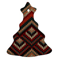 Fabric Abstract Pattern Fabric Textures, Geometric Christmas Tree Ornament (two Sides) by nateshop