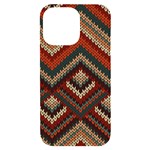 Fabric Abstract Pattern Fabric Textures, Geometric iPhone 14 Pro Max Black UV Print Case