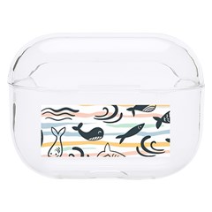 Seamless Vector Pattern With Little Cute Fish Cartoon Hard Pc Airpods Pro Case by Cemarart