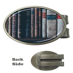 Aged Bookcase Books Bookshelves Money Clips (oval)  by Grandong
