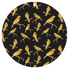 Background With Golden Birds Uv Print Acrylic Ornament Round by Ndabl3x