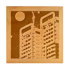 Fantasy City Architecture Building Cityscape Wood Photo Frame Cube by Cemarart