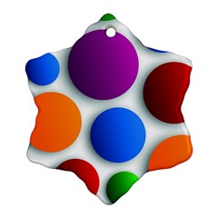 Abstract Dots Colorful Snowflake Ornament (two Sides) by nateshop