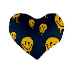 Aesthetic, Blue, Mr, Patterns, Yellow, Tumblr, Hello, Dark Standard 16  Premium Heart Shape Cushions