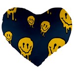 Aesthetic, Blue, Mr, Patterns, Yellow, Tumblr, Hello, Dark Large 19  Premium Heart Shape Cushions