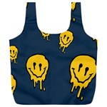 Aesthetic, Blue, Mr, Patterns, Yellow, Tumblr, Hello, Dark Full Print Recycle Bag (XL)