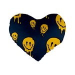 Aesthetic, Blue, Mr, Patterns, Yellow, Tumblr, Hello, Dark Standard 16  Premium Flano Heart Shape Cushions