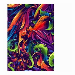 Colorful Floral Patterns, Abstract Floral Background Small Garden Flag (two Sides) by nateshop