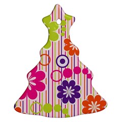 Colorful Flowers Pattern Floral Patterns Christmas Tree Ornament (two Sides) by nateshop
