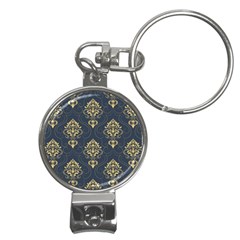 Floral Damask Pattern Texture, Damask Retro Background Nail Clippers Key Chain by nateshop