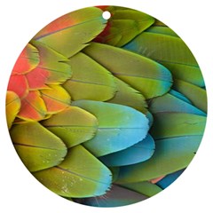 Parrot Feathers Texture Feathers Backgrounds Uv Print Acrylic Ornament Round by nateshop