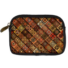 Pattern, Abstract, Texture, Mandala Digital Camera Leather Case by nateshop