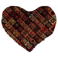 Pattern, Abstract, Texture, Mandala Large 19  Premium Flano Heart Shape Cushions by nateshop