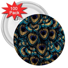 Peacock Feathers, Bird, Spirituality, Symbol, Spiritual, 3  Buttons (100 Pack)  by nateshop