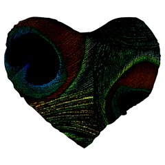 Peacock Feathers, Feathers, Peacock Nice Large 19  Premium Heart Shape Cushions by nateshop