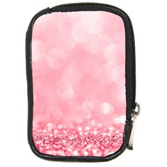 Pink Glitter Background Compact Camera Leather Case by nateshop