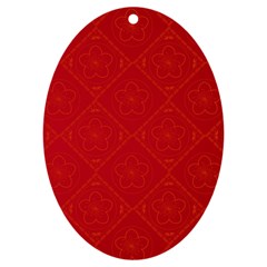 Red Chinese Background Chinese Patterns, Chinese Uv Print Acrylic Ornament Oval by nateshop
