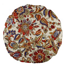 Retro Paisley Patterns, Floral Patterns, Background Large 18  Premium Flano Round Cushions by nateshop