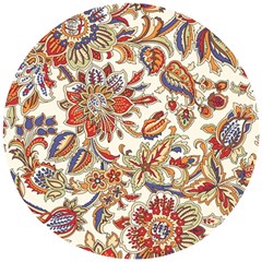 Retro Paisley Patterns, Floral Patterns, Background Wooden Puzzle Round by nateshop
