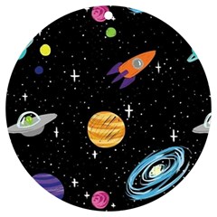 Space Cartoon, Planets, Rockets Uv Print Acrylic Ornament Round by nateshop