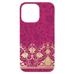 Vintage Pink Texture, Floral Design, Floral Texture Patterns, Iphone 14 Pro Max Black Uv Print Case by nateshop
